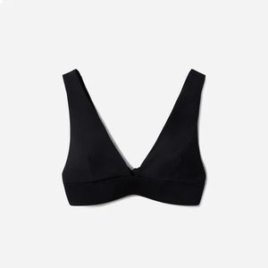 NWT Everlane‎ Womens The Triangle Bikini Top Size XL Removable Pads Black